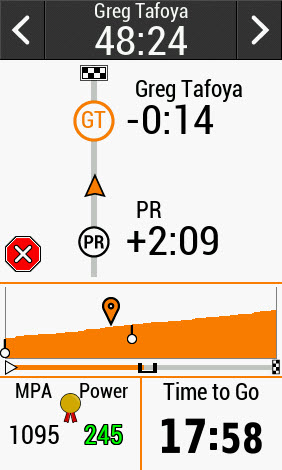 Garmin Live Segments 17min 58 Remaining PR Kingsbury Grade