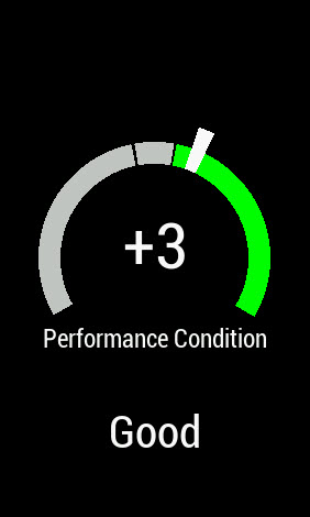 Garmin Performance Condition Metric Start of Ride