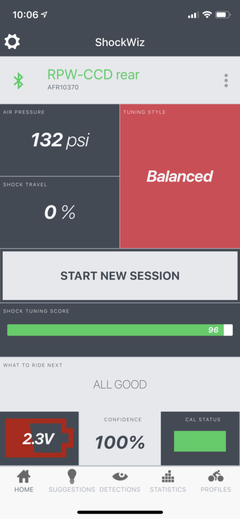 Shockwiz app rear suspension post PR Lap
