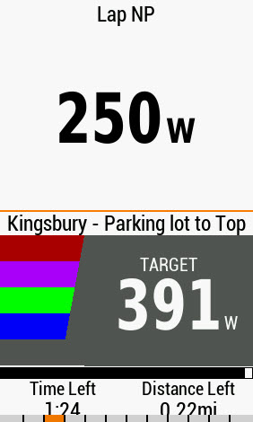 Xert Segment Hunter Just over a minute left