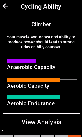 Garmin 1040 Cycling Ability Chart