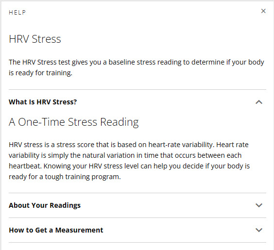Garmin Connect HRV Stress Explanation Page 1