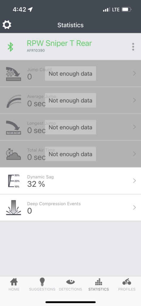 Shockwiz Rear Suspension Dynamic Sag Detection Pueblo State Park.
