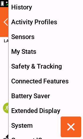 Garmin Stamina Settings Page 2